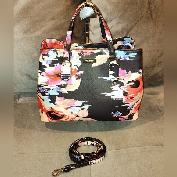 NWOT Kate Spade Laurel Way Evangelie Bag in Blurry Floral - Picture 3 of 13